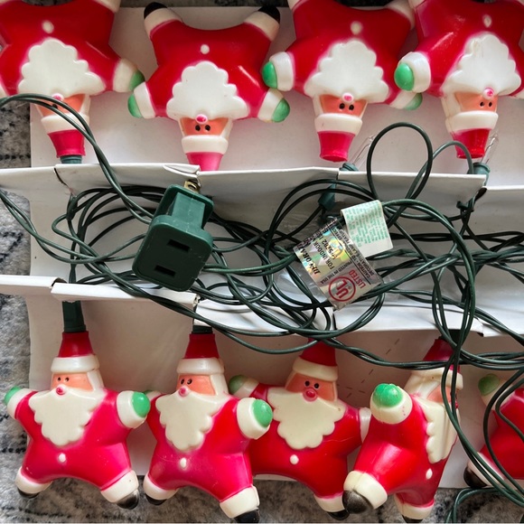 Vintage Blo Mold String Of Lights Santa 10 Club Santa - Picture 3 of 12